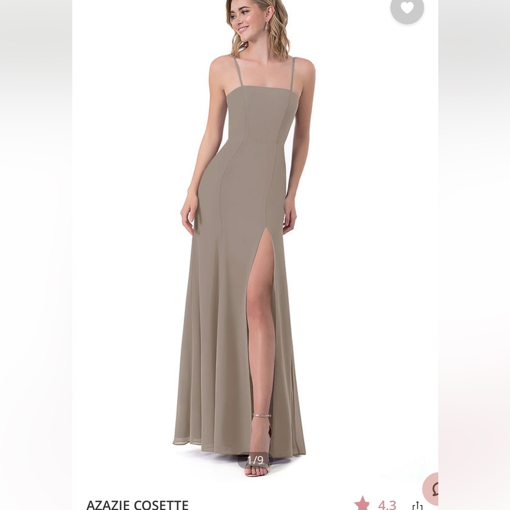 Azazie Cosette Taupe Bridesmaid Dress
